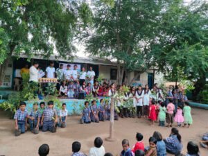 Girikarnika Global Foundation carried a Tree Plantation drive at Shree Anandashram Swami Madhyamik Vidyalay, Karegaon, Shrigonda on 20th August 2022 in which Held essay competition in 2 groups (5th-7th and 8th-10th), rewarded top 3 students with academic material and 70 fruit trees distributed to participated students. Trees sponsored by Galaxy Laboratories pvt ltd, Newasa.