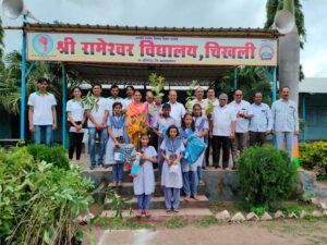 Girikarnika Global Foundation carried a Tree Plantation Drive at Shree Rameshwar Vidyalaya, Chikhali, Shrigonda on 20th August 2022 in which Held essay competition in 2 groups (5th-7th and 8th-10th), rewarded top 3 students with academic material and 110 fruit trees distributed to participated students. Trees sponsored by Galaxy Laboratories pvt ltd, Newasa.