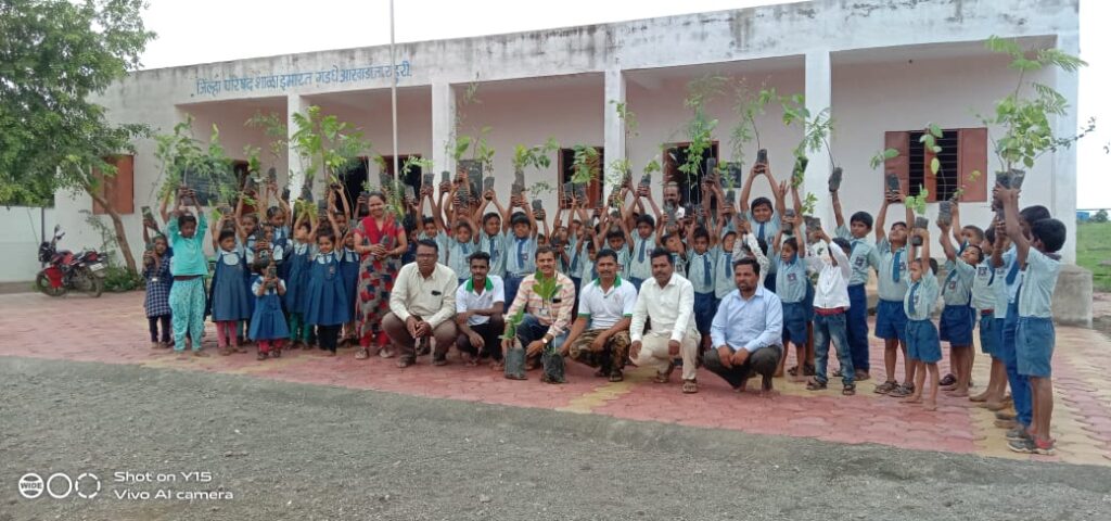 Girikarnika Global Foundation carried a Tree Plantation Drive at Zilha Parishad Primary School, Gadadhe Akhada, Rahuri on 13th July 2022 in which 50 Fruit Trees distributed to Primary Students