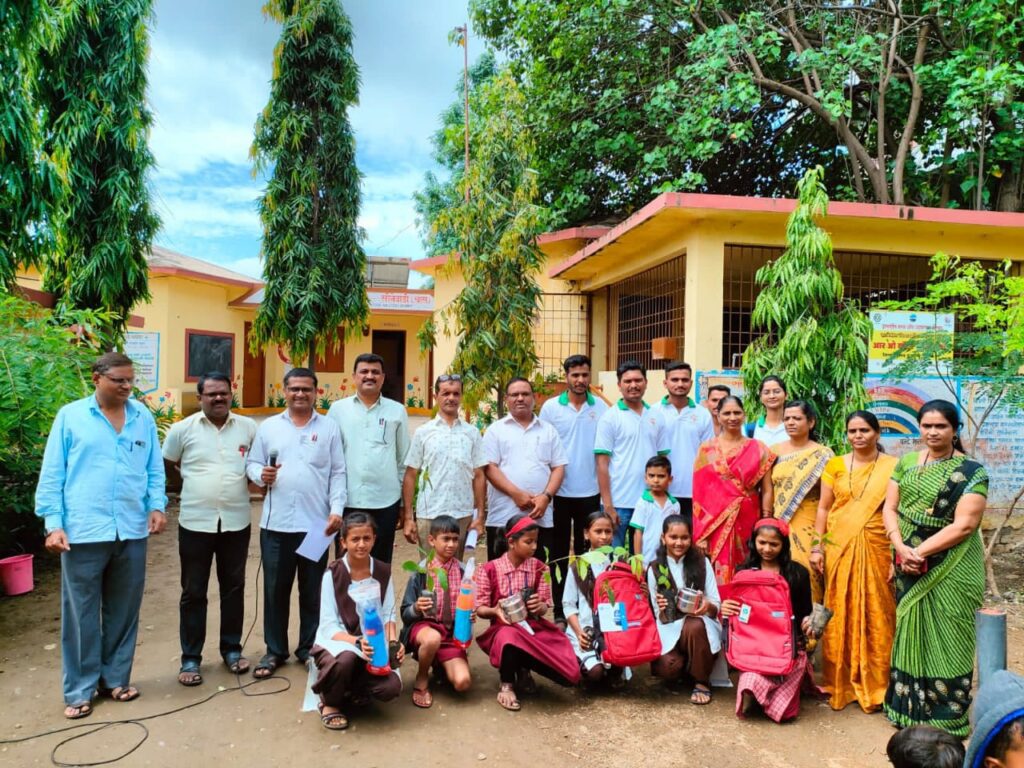 Tree Plantation Drive at Dyandeep Madhya Vidyalay Zilha Parishad  School Sonewadi on 16th July 2022