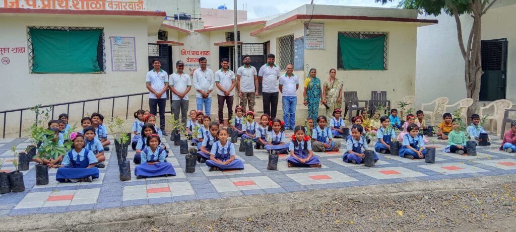 On 2 August 2024, 54 fruit trees were distributed to students at Zilha Parishad School, Vanjarwadi, Rahuri under the initiative One Student – One Fruit Tree. Special thanks to Mr. Ravi Argade Sir for efforts. Heartfelt thanks to all the teacher staff, Villagers & tree lovers who supported this event.